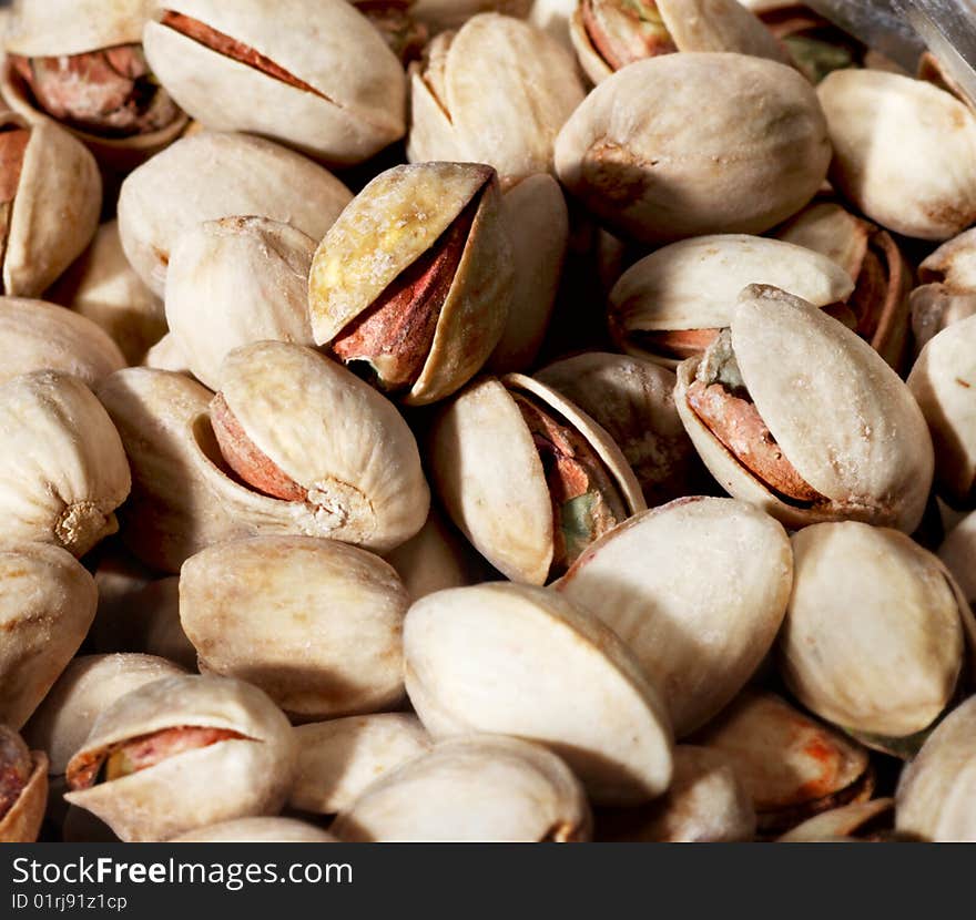 Background of the salted pistachios