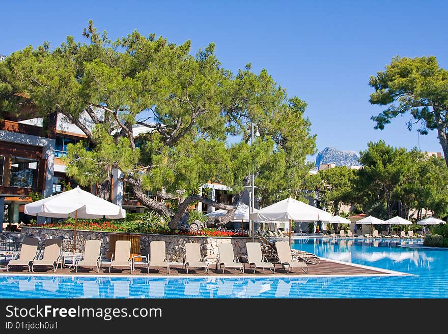 Swimming pool on a sunny day