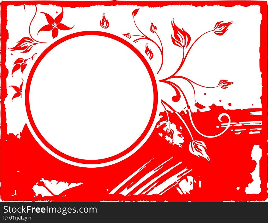 Flower grunge background with circle elements for design vector illustration. Flower grunge background with circle elements for design vector illustration