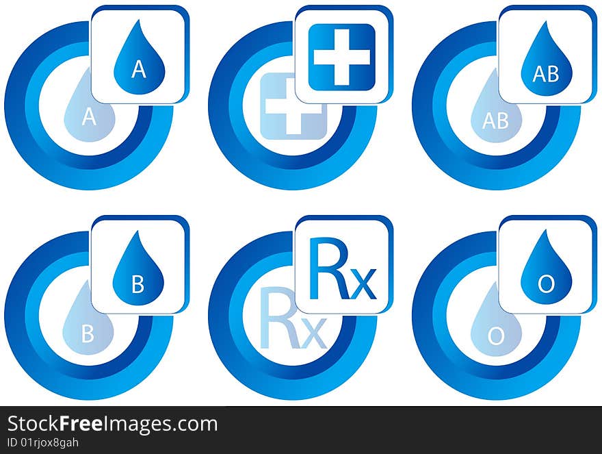 Illustration of medical buttons, blue