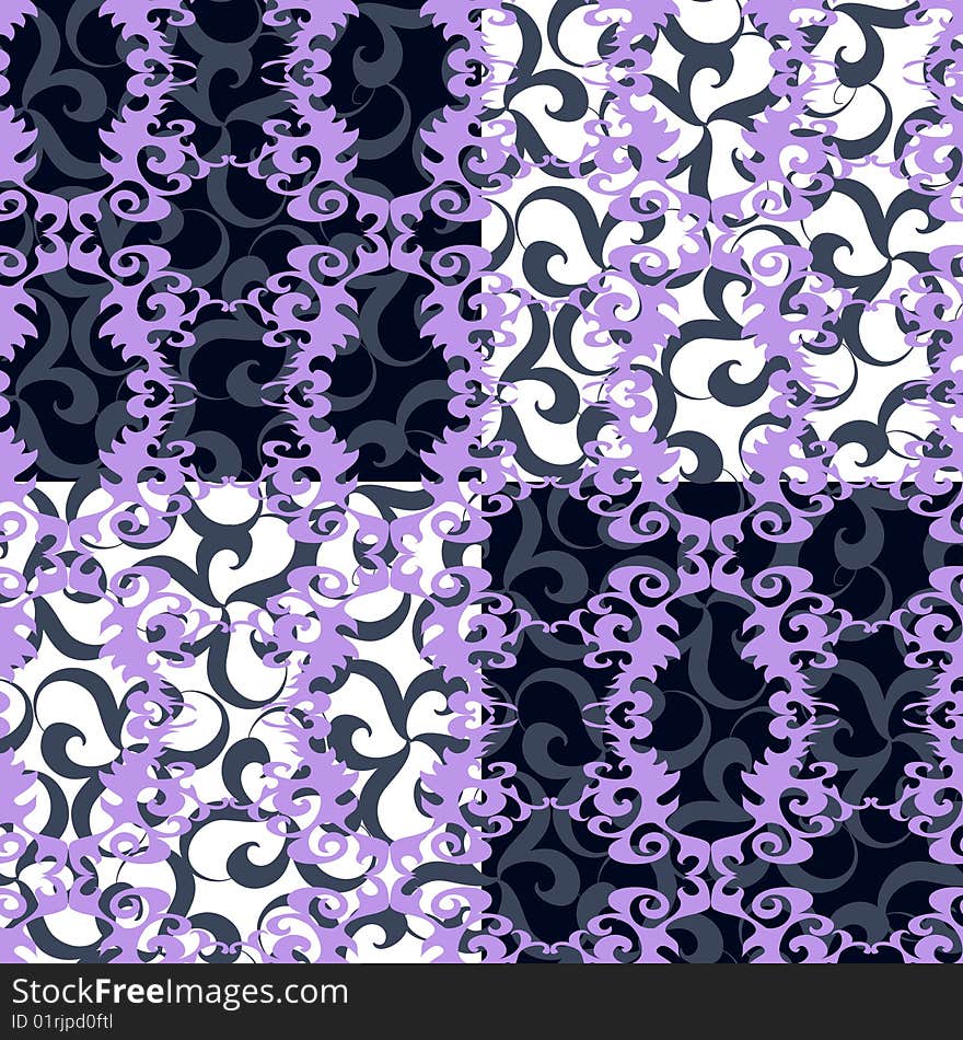 Seamless violet ornament vector pattern. Seamless violet ornament vector pattern