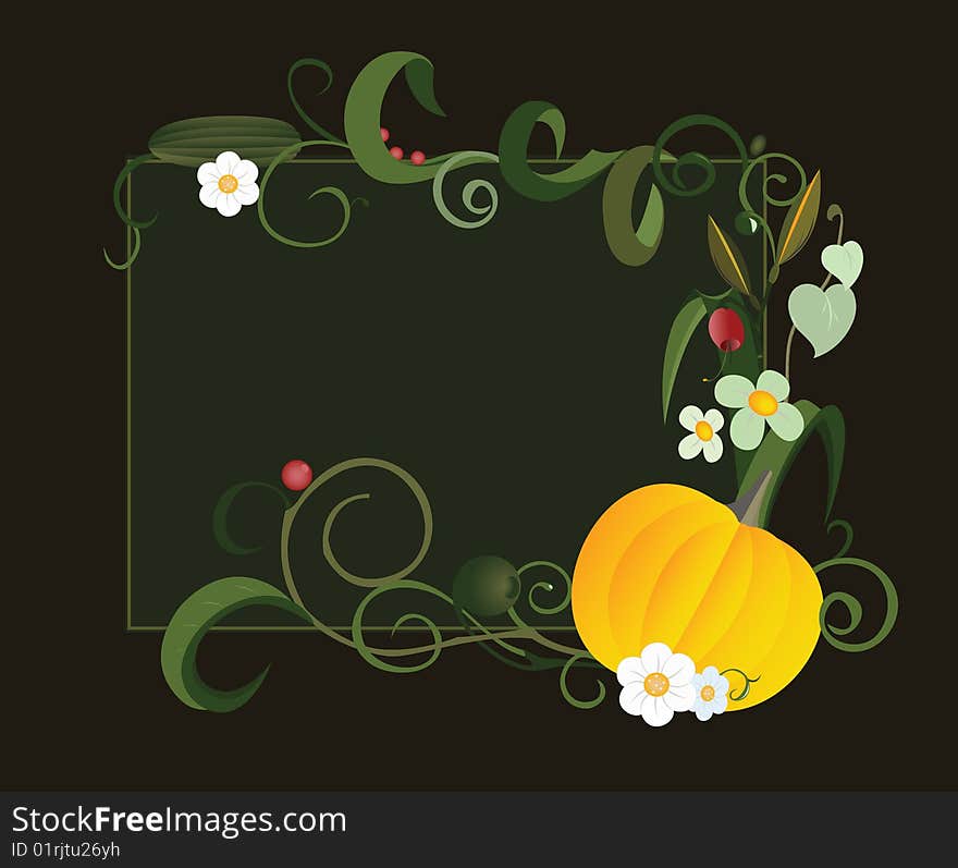 Vector image. Abstract frame. Pumpkin. Vector image. Abstract frame. Pumpkin