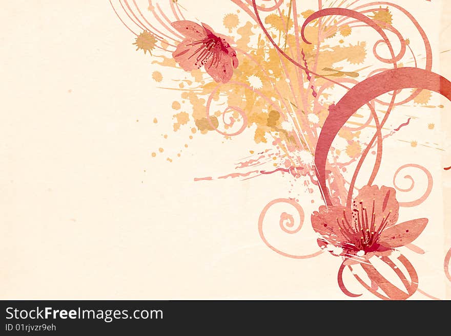 Illustration of a floral background