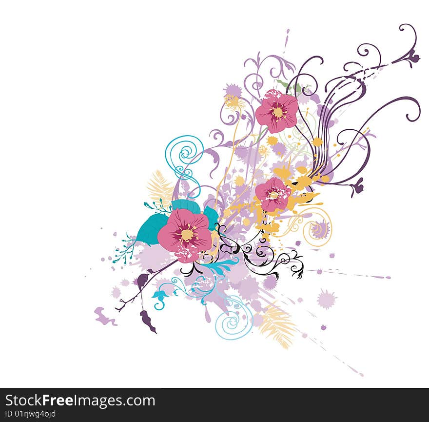 Illustration of a floral background