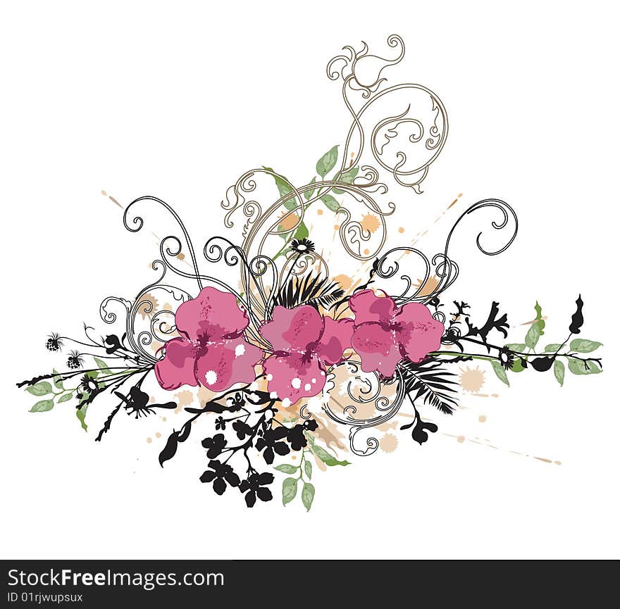 Illustration of a floral background