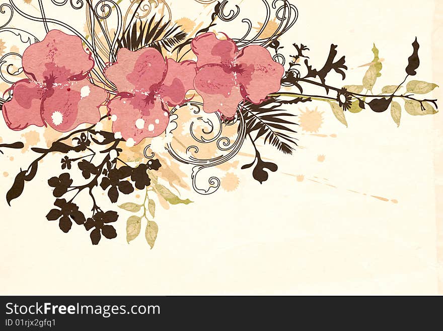 Illustration of a floral background