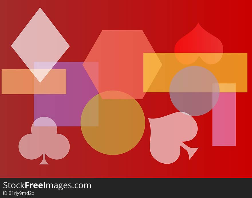 A red background with different symbols. A red background with different symbols.