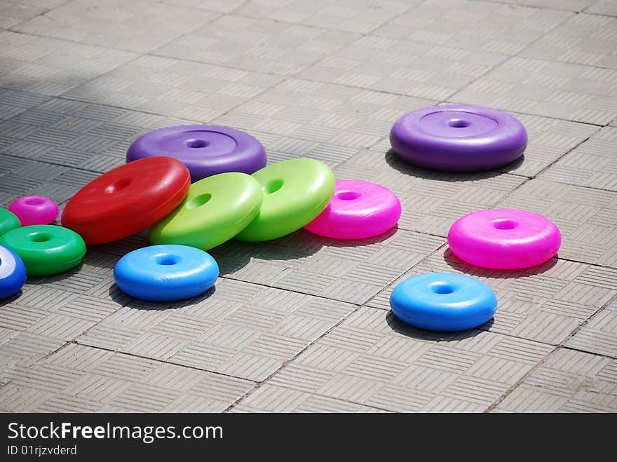 The big children's pyramid from multi-coloured rings which can be collected.