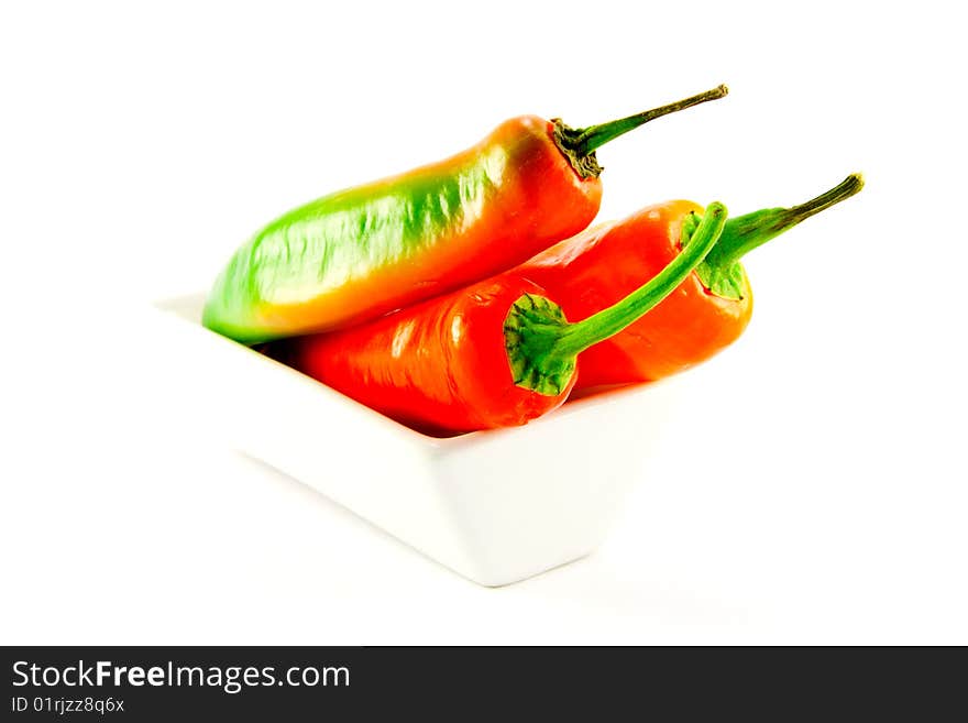 Chillis in a White Bowl