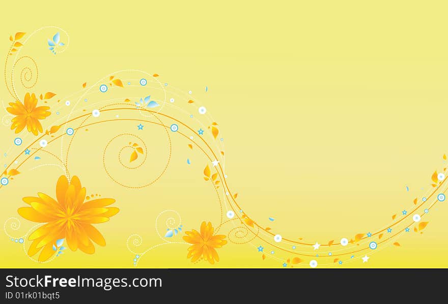 High quality orange floral background