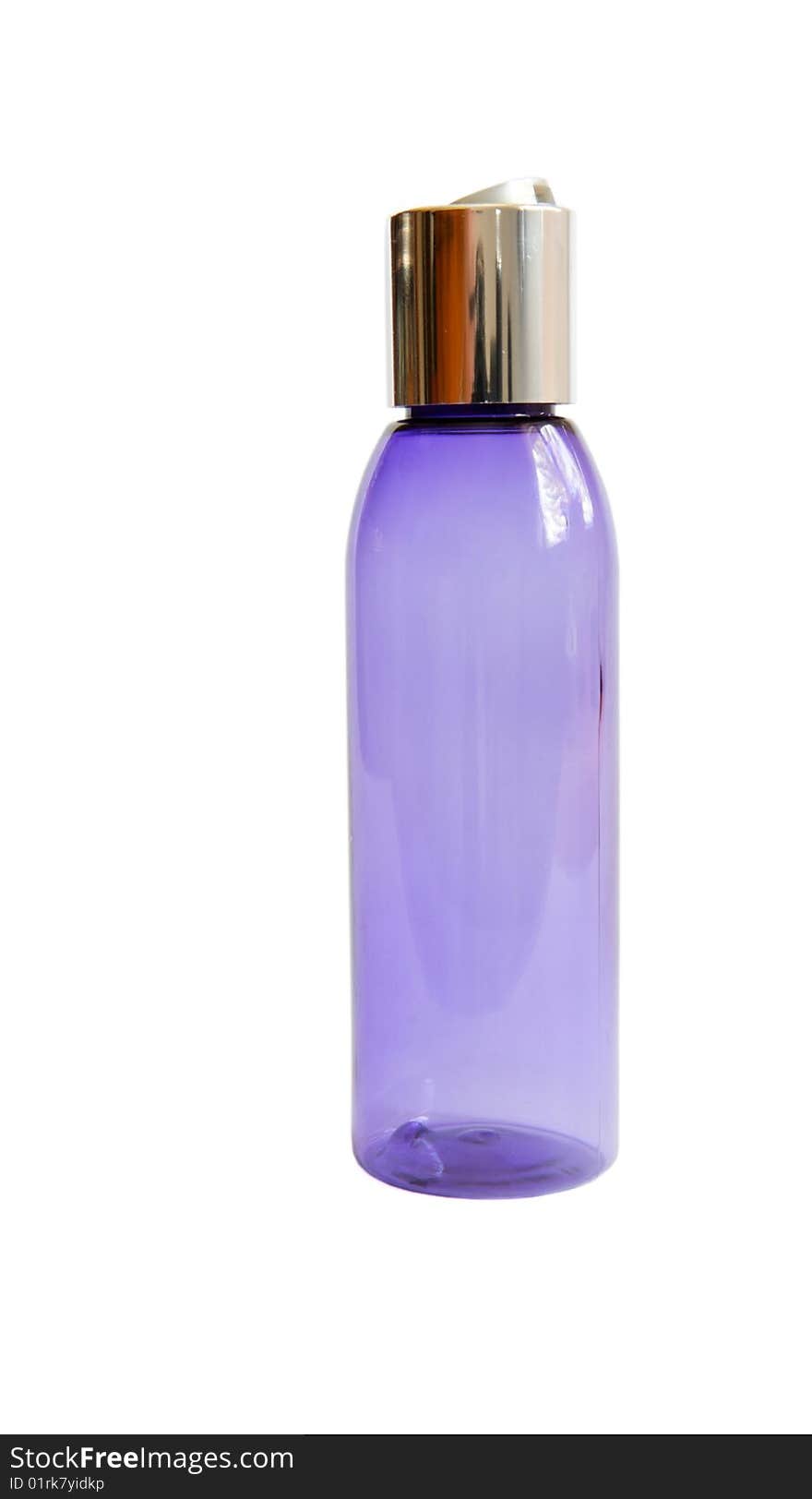 Violet deodorant spray bottle isolated