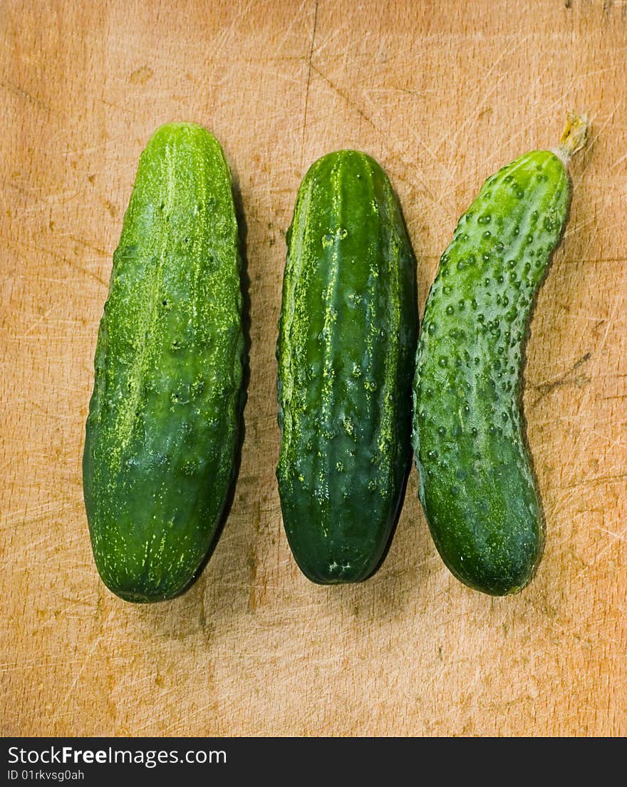 Three cucumber