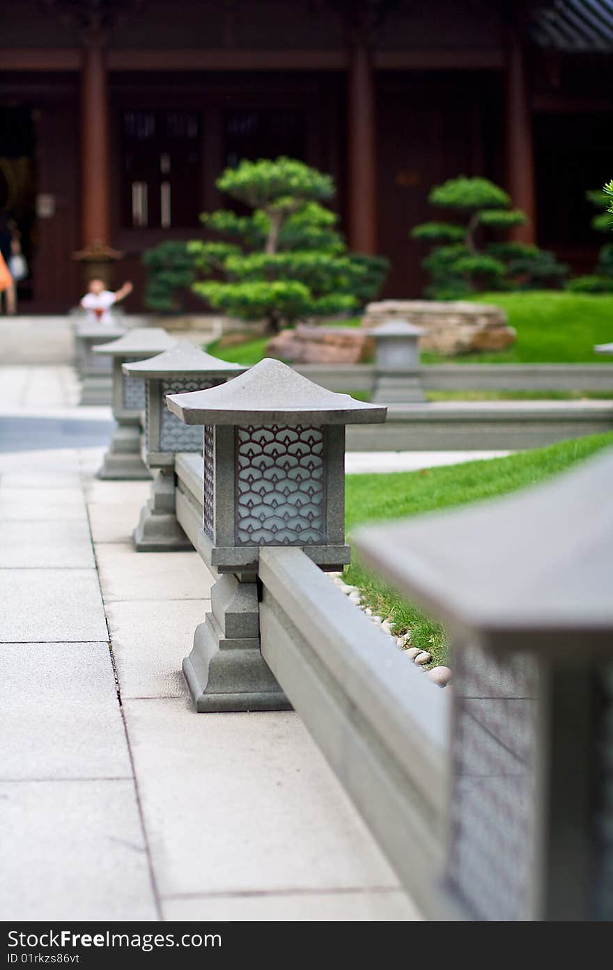 Ancient japanese lantern made by stone. Ancient japanese lantern made by stone