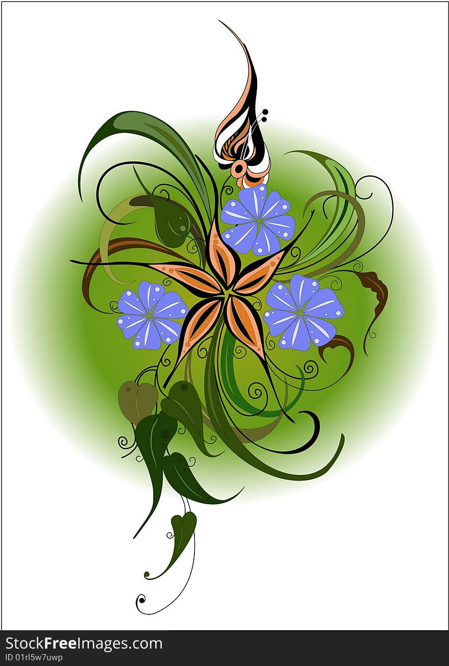 Motley flower bouquet. Vector illustration.