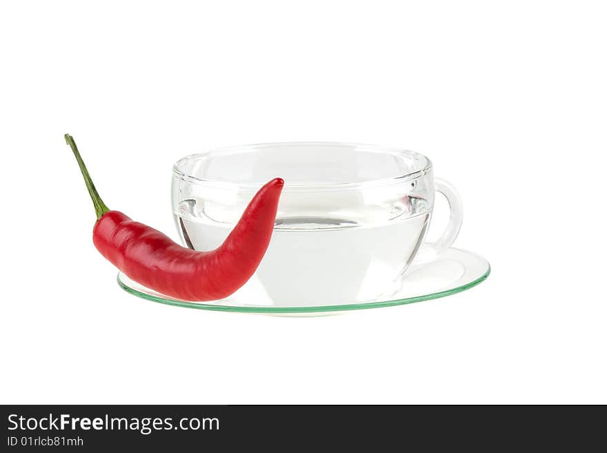 Cup of water with chili