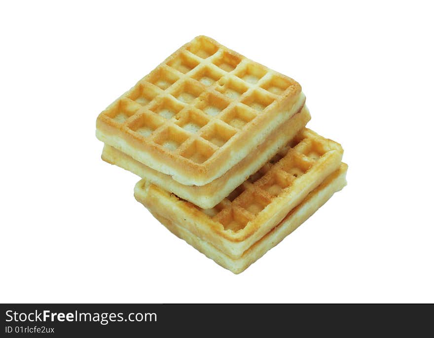 Waffers on the white background