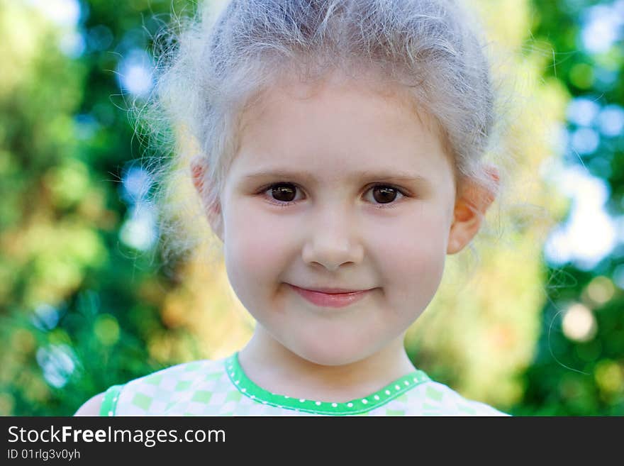 Portrait of the little girl adorable