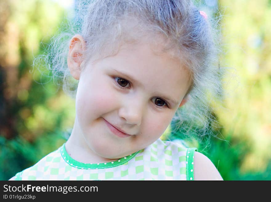 Portrait of the little girl adorable