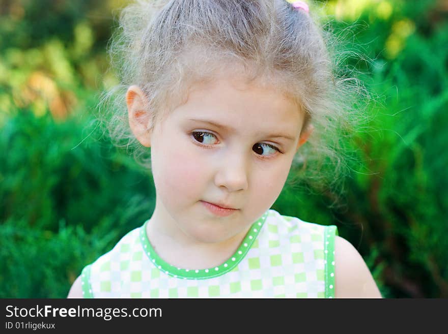 Portrait of the little girl adorable