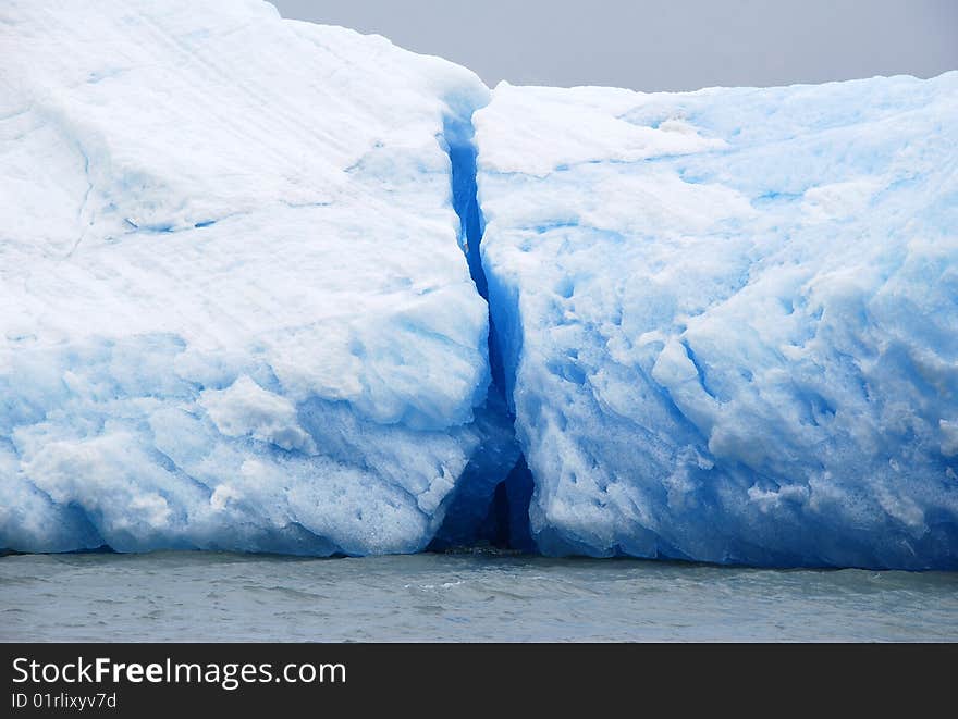 Broken iceberg in Lake Argentino, Argentina, Patagonia