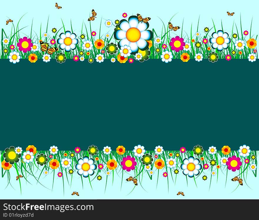 Colorful floral background with place for your text