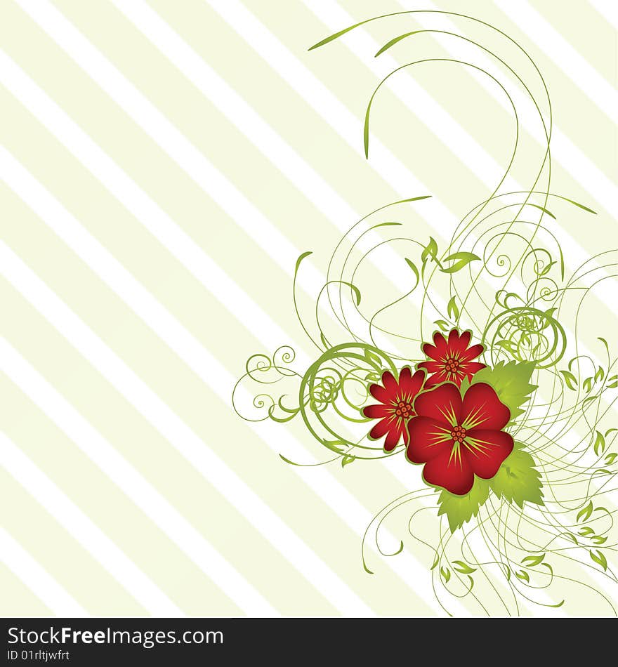 Abstract Lines Floral Background