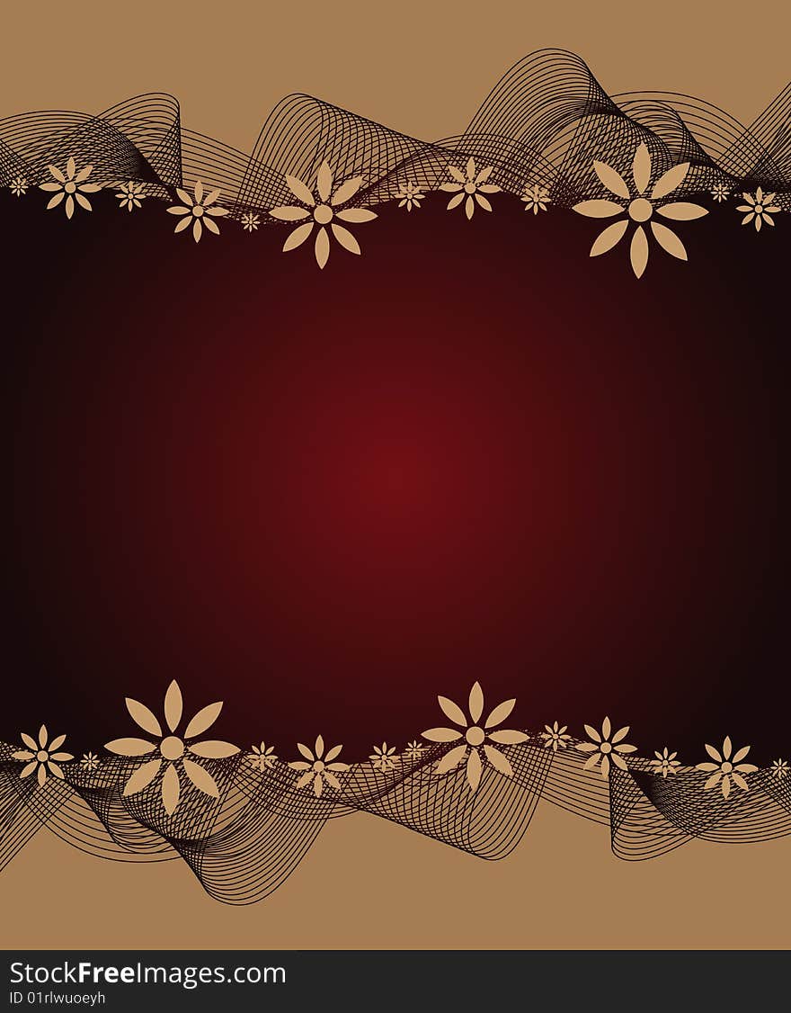 Brown floral background with place for your text