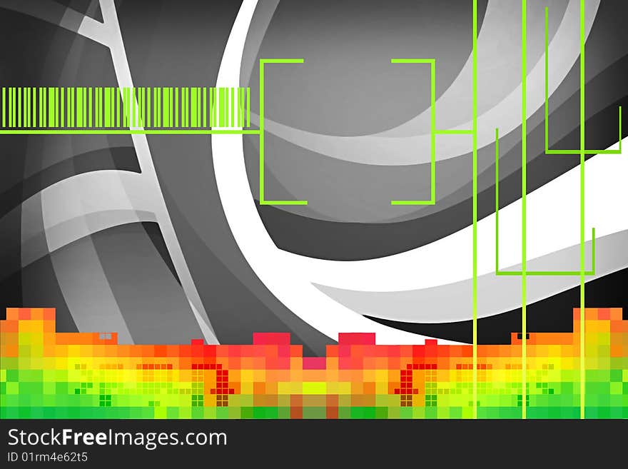 Digital sound color spectrum and grey spring   abstract background