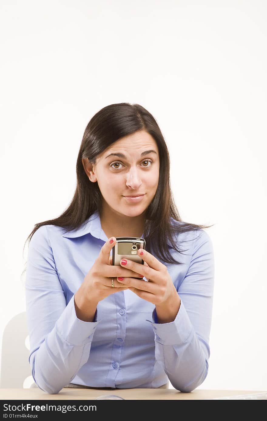 Professional woman sitting at desk. Professional woman sitting at desk