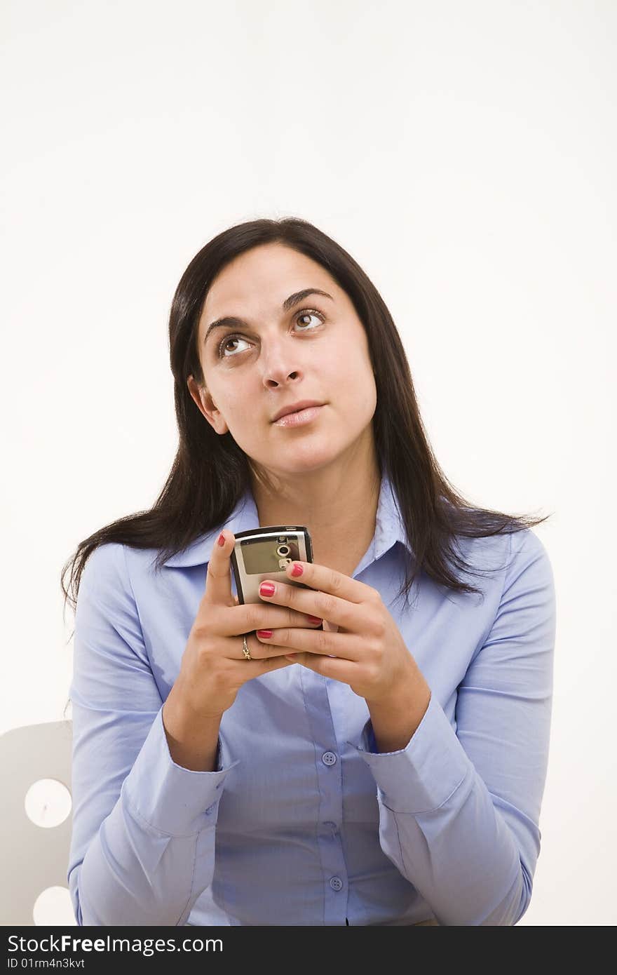 Professional woman sitting at desk. Professional woman sitting at desk