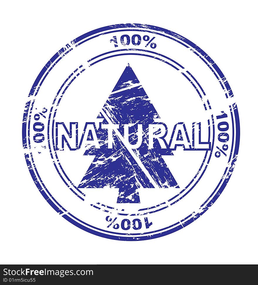 100 Natural Stamp (vector)