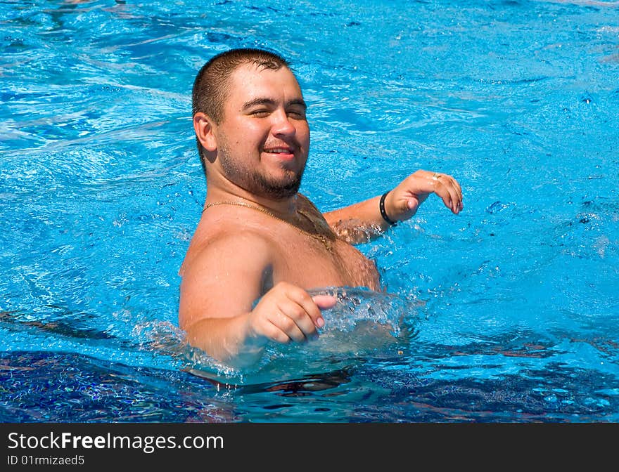 Big man in the pool