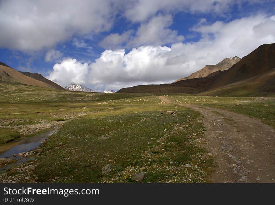 Pass Ozernyi over the big almaty lake. along the road to Kyrgyzstan