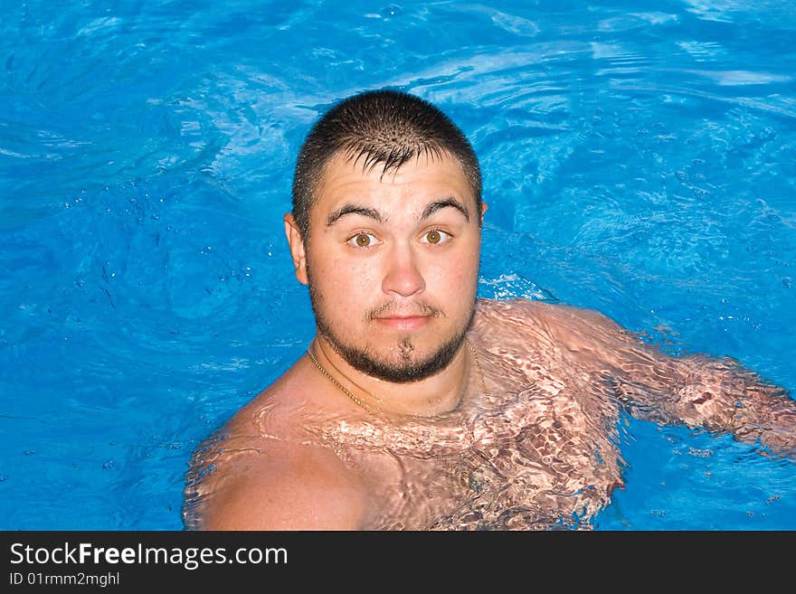 Big man in the pool