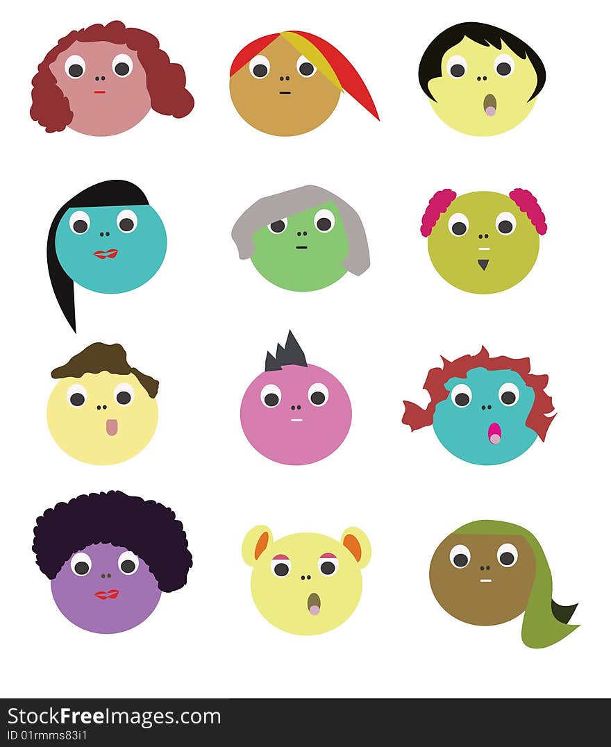 Hairstyle Faces Icons Or Avatars