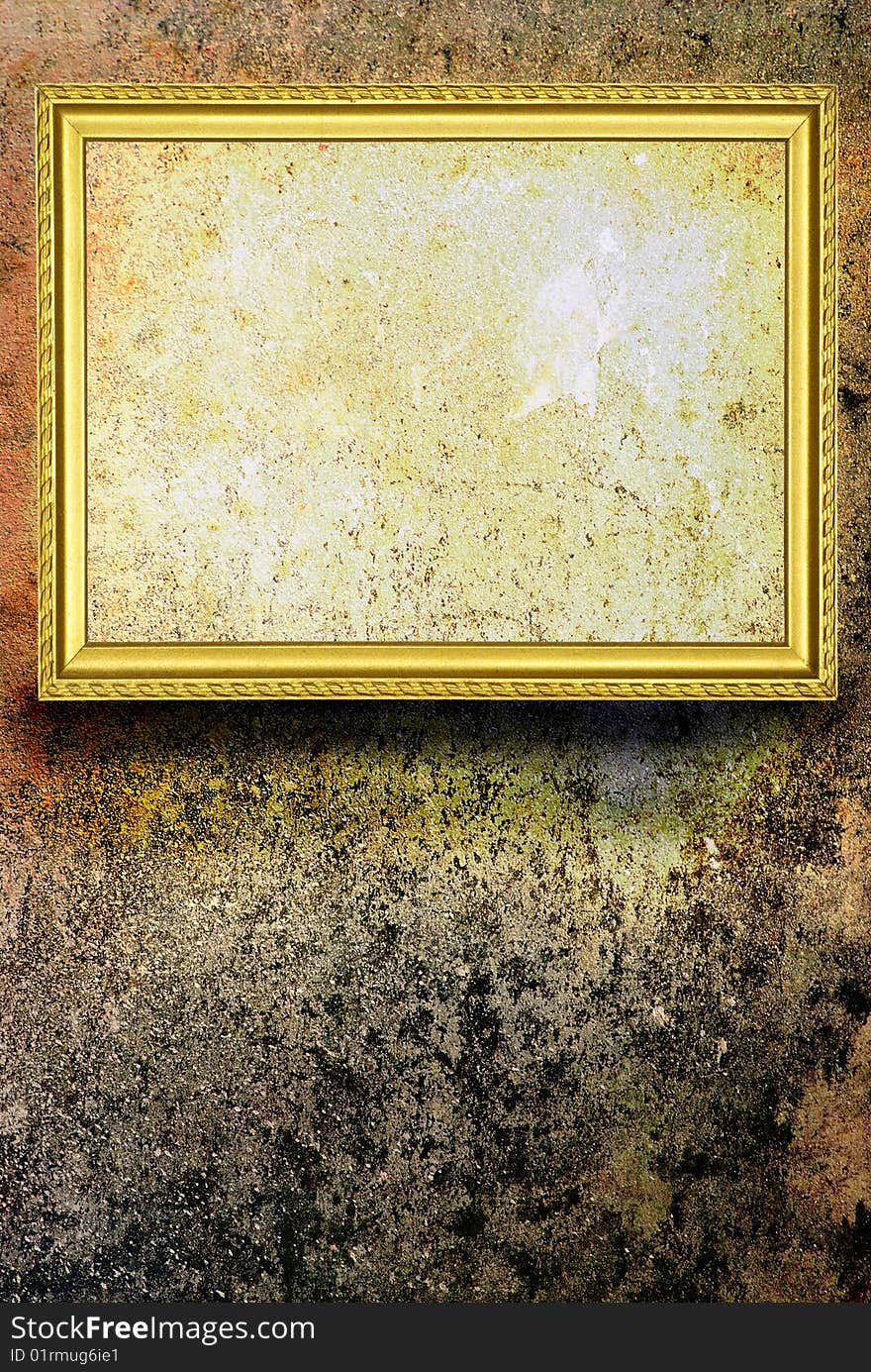 A picture frame on  grunge  background. A picture frame on  grunge  background