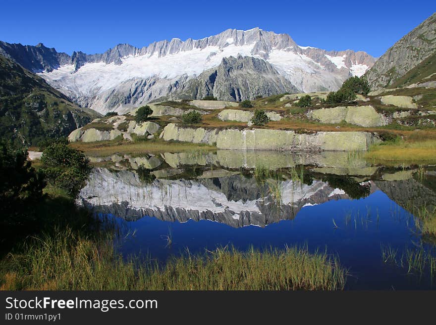 Reflectance of a mountain lake