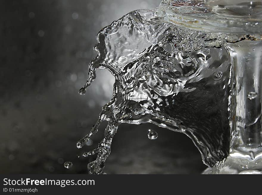 Shot of water splashing and drops. Shot of water splashing and drops