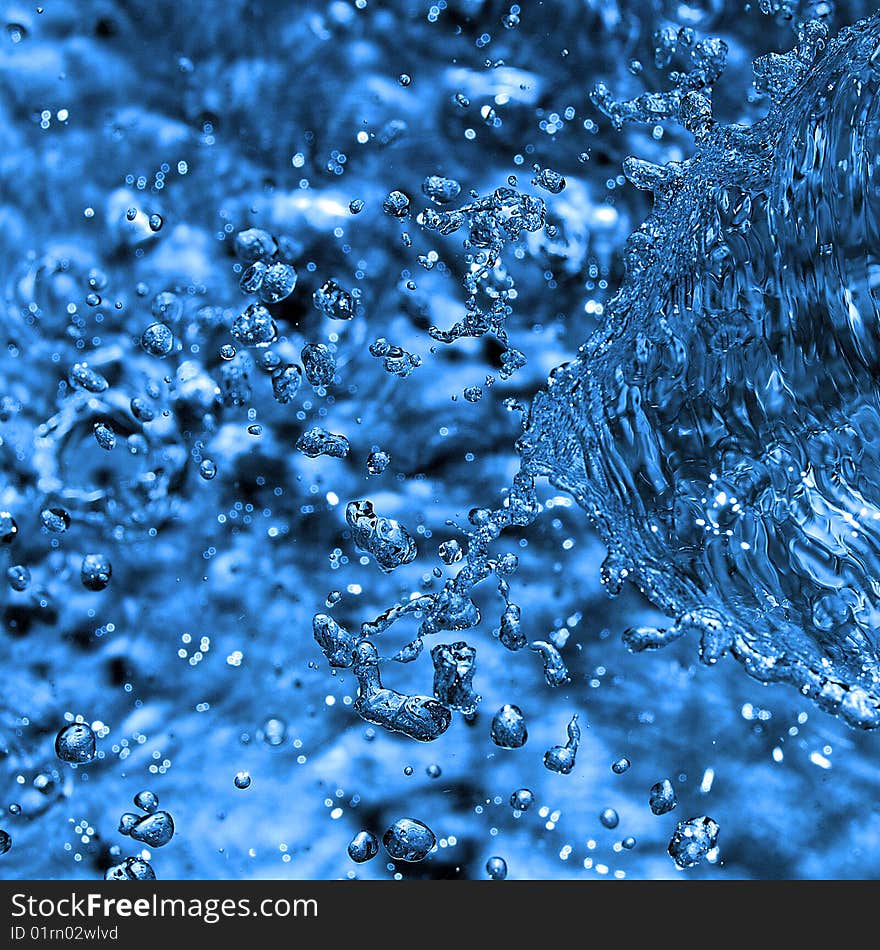 Shot of water splashing and drops. Shot of water splashing and drops