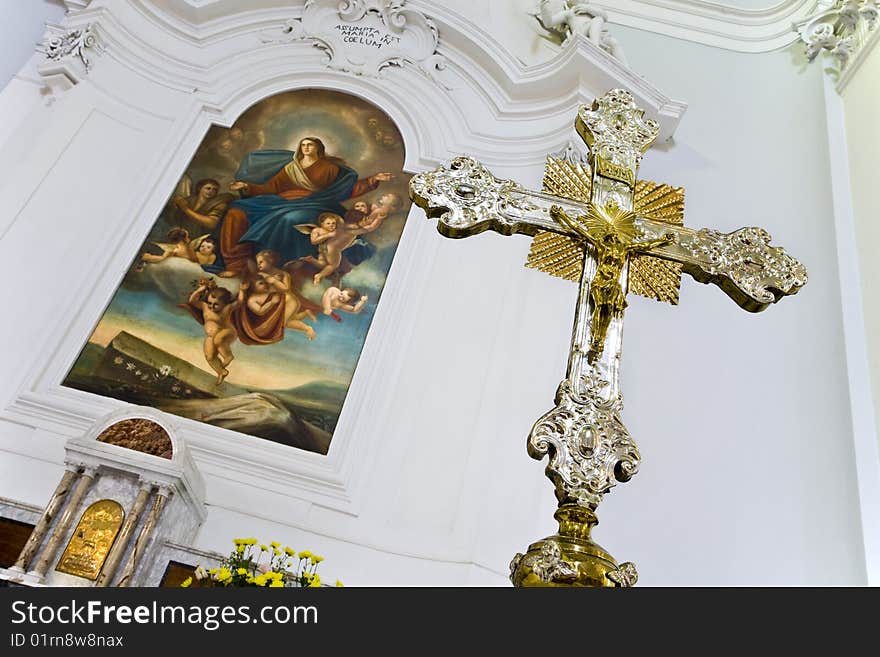 View of Interior of a Church of Tollo in the province of Chieti. View of Interior of a Church of Tollo in the province of Chieti