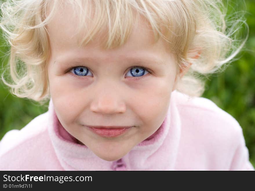 Portrait little beautiful girl smiling