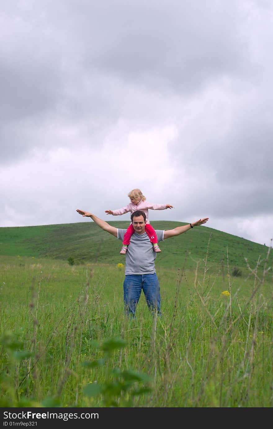 Father and daughter on vacation