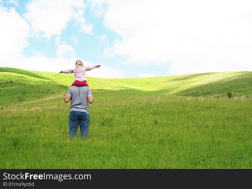 Father and daughter on vacation. Father and daughter on vacation