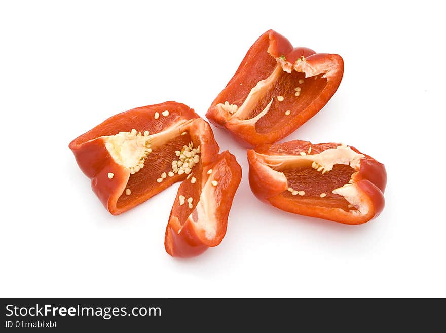 Sweet pepper isolated on white