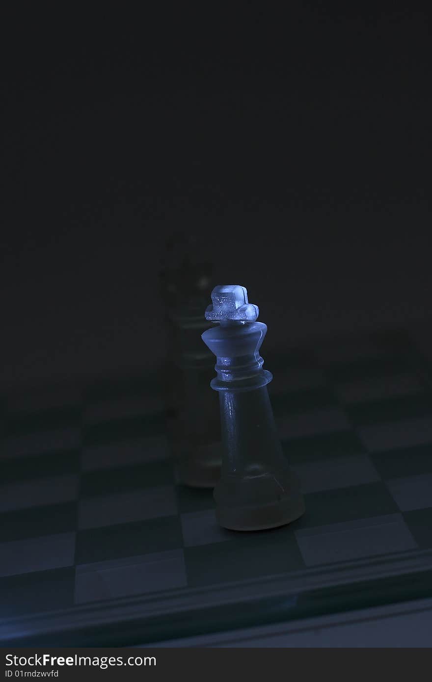 Transparent chess glowing in the dark