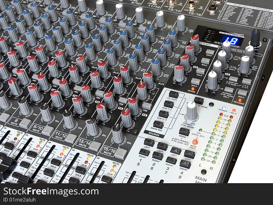 The Professional audio mixing board