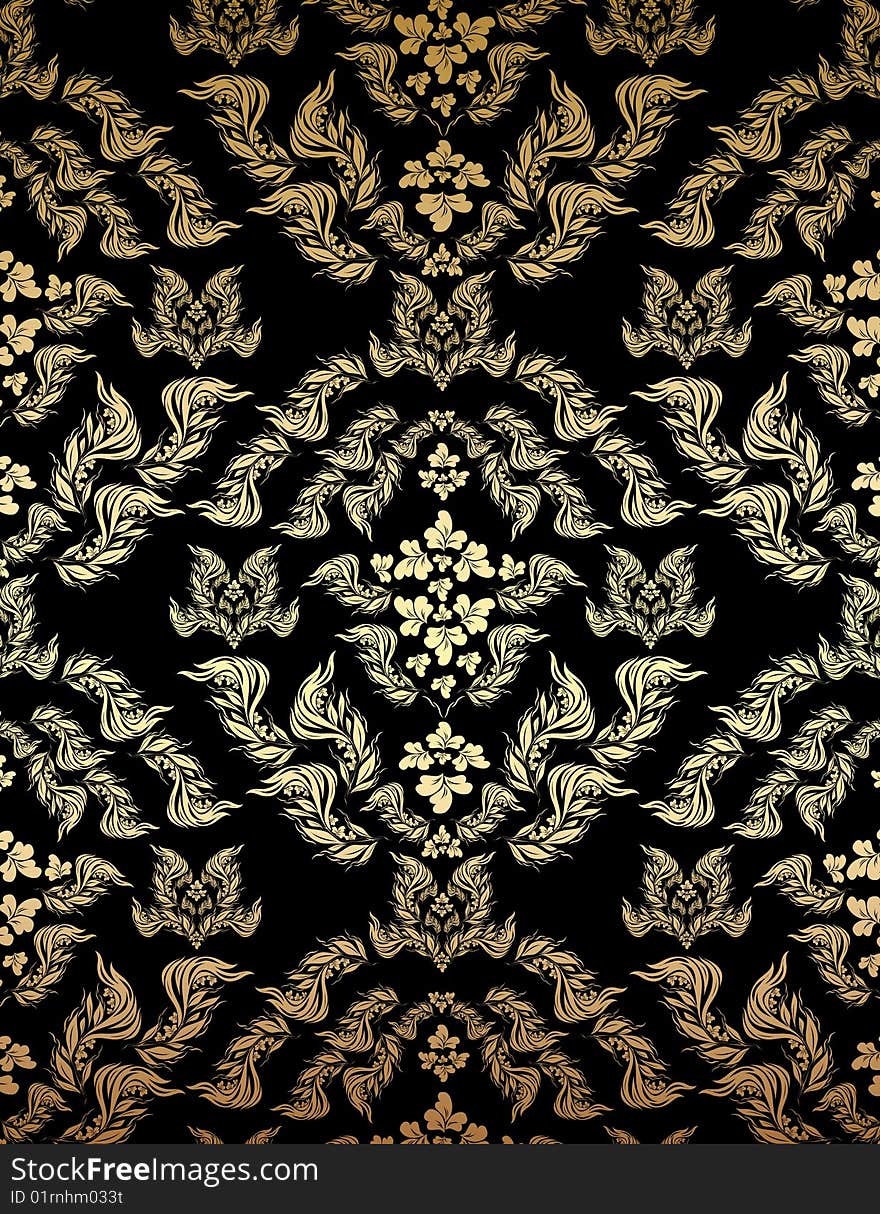 Decorative seamless floral ornament