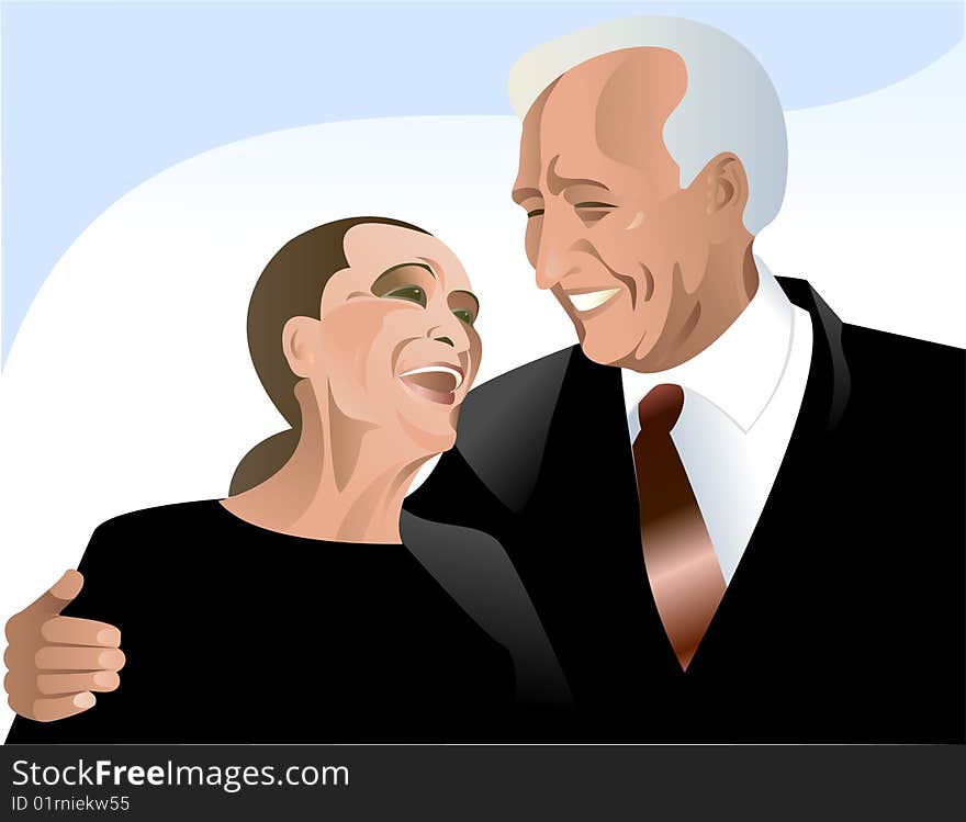 This is the portrait of elderly spouses. This is the portrait of elderly spouses