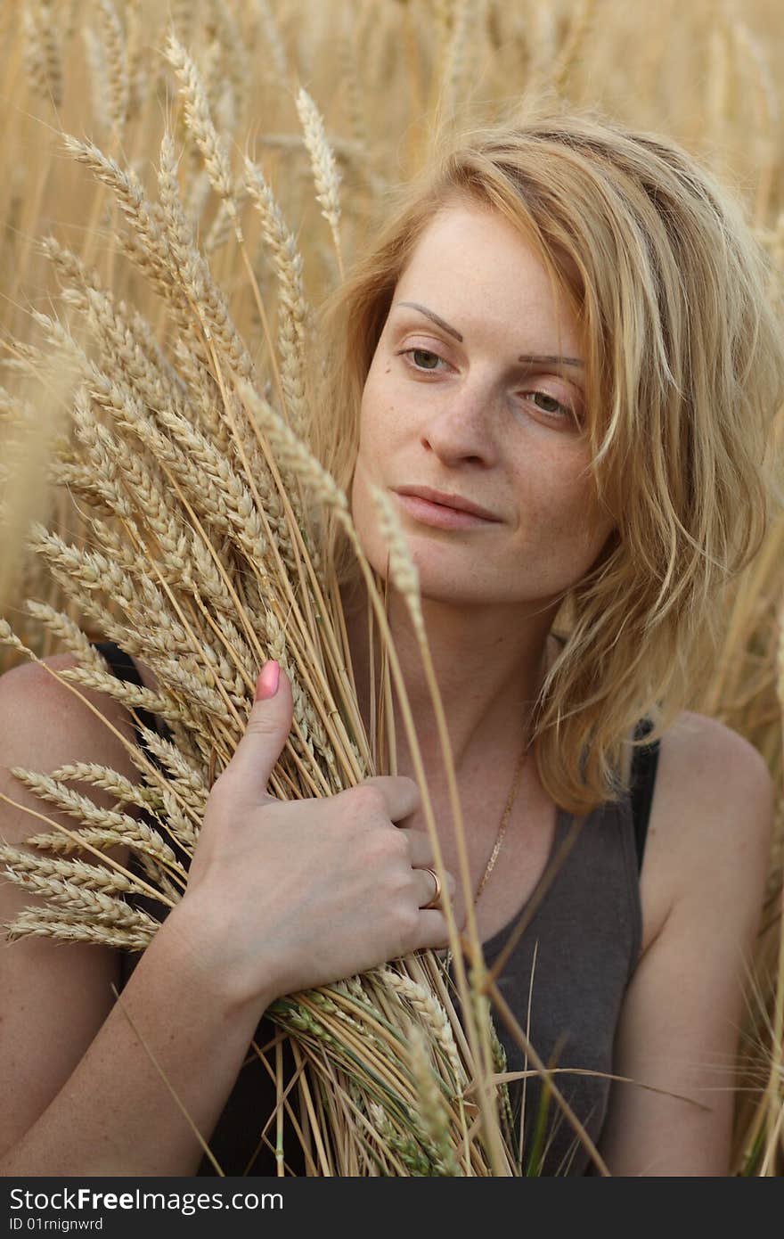 Beauty Woman On Field