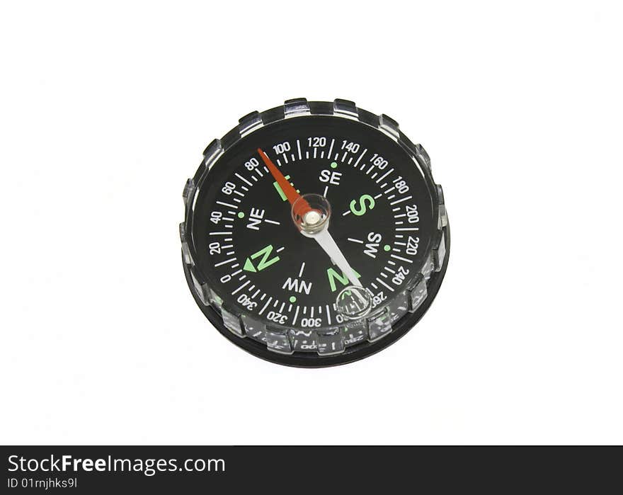 Plastic school educational compass on a white background